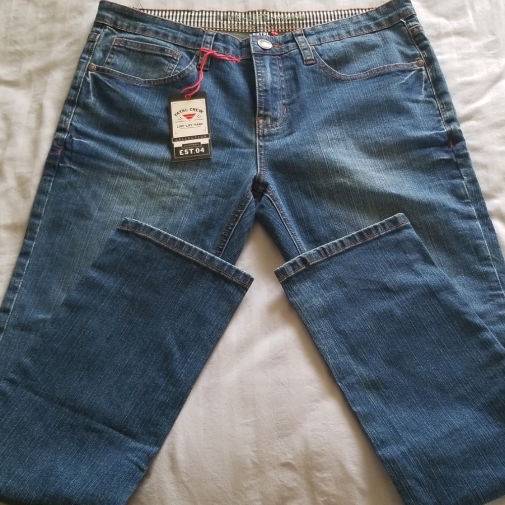 Women's Fatal Clothing Jeans Mid Rise Straight